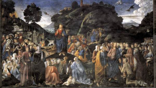 Le Sermon sur la montagne, par Cosimo Rosselli, chapelle Sixtine.