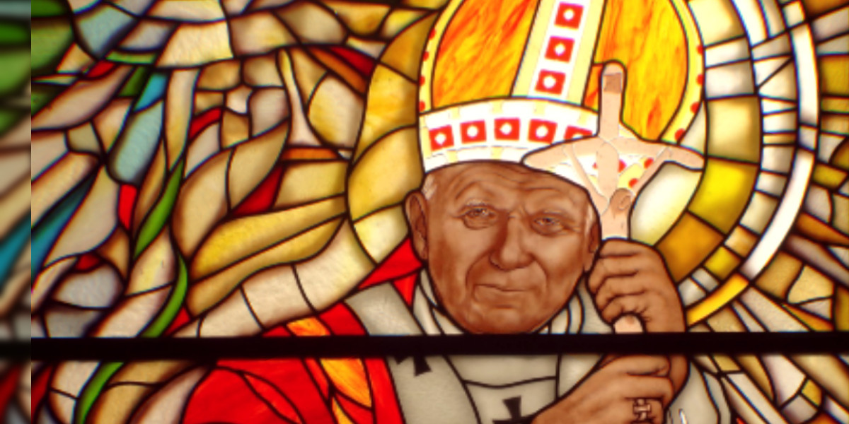 Vitrail représentant Jean Paul II