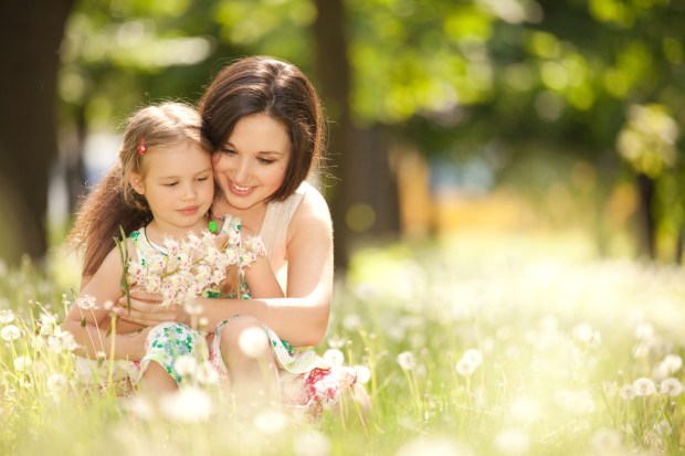 children, nature, parents, flowers,