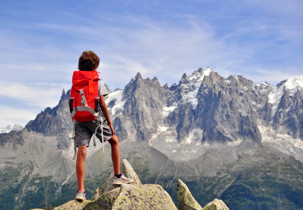 BOY, TREKKING, MOUNTAIN