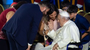 Pope Francis attends the Family Festival - the 10th World Assembly of the Family - Paul VI Hall