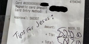 &#8220;Tips For Jesus&#8221; : ils laissent de généreux pourboires au nom de Jésus