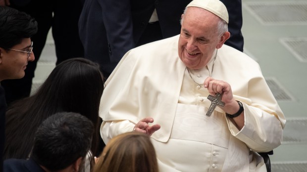 Pope Francis meets the faithfuls at the end of his weekly general audience in Paul VI Hall