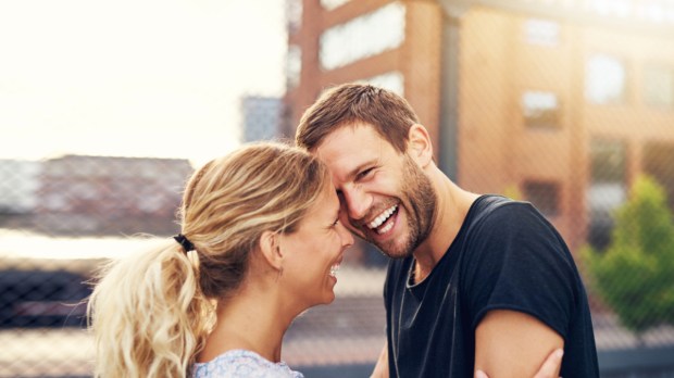 Young couple laughing