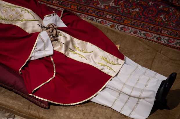 The body of Pope Emeritus Benedict XVI