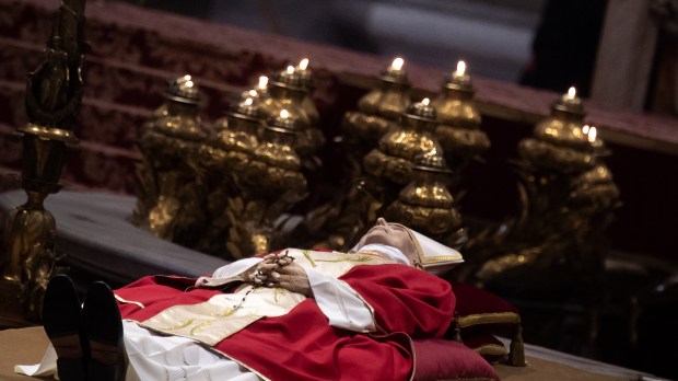 The body of Pope Emeritus Benedict XVI