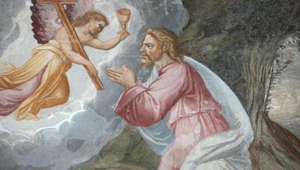 Jesus praying in the Garden of Gethsemane on the Mount of Olives Godong