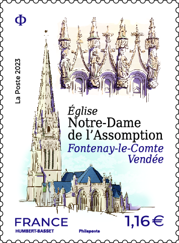 timbre france la poste vendée église