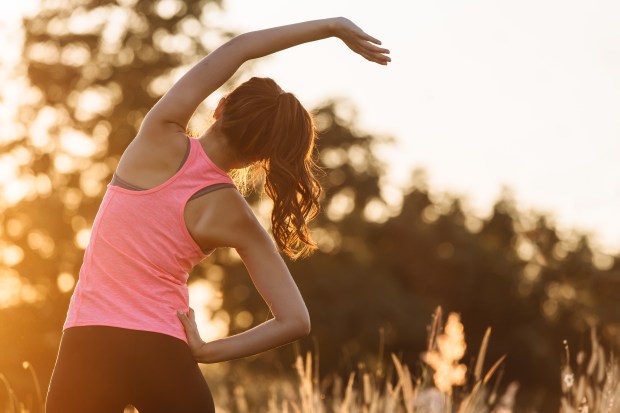 woman working out outside