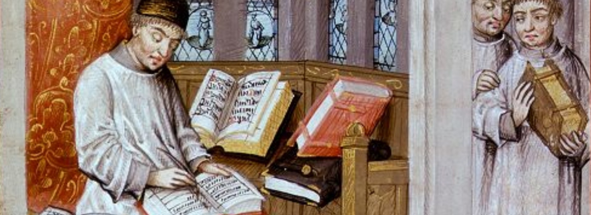 Miniatura przedstawiająca piszącego świętego Tomasza a Kempis