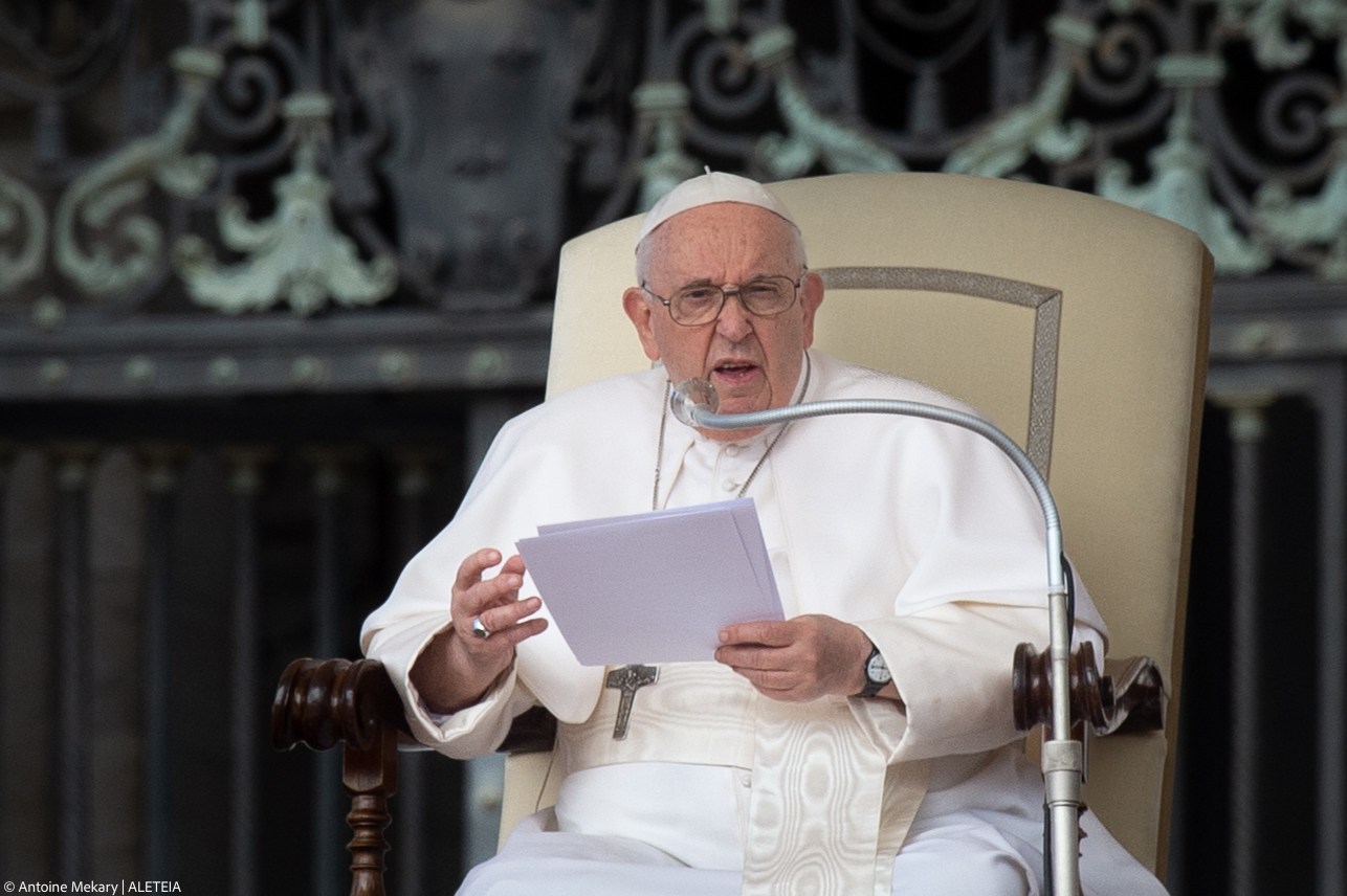 May 03 2023 - Pope Francis during his weekly general audience in Saint Peter's square at the Vatican