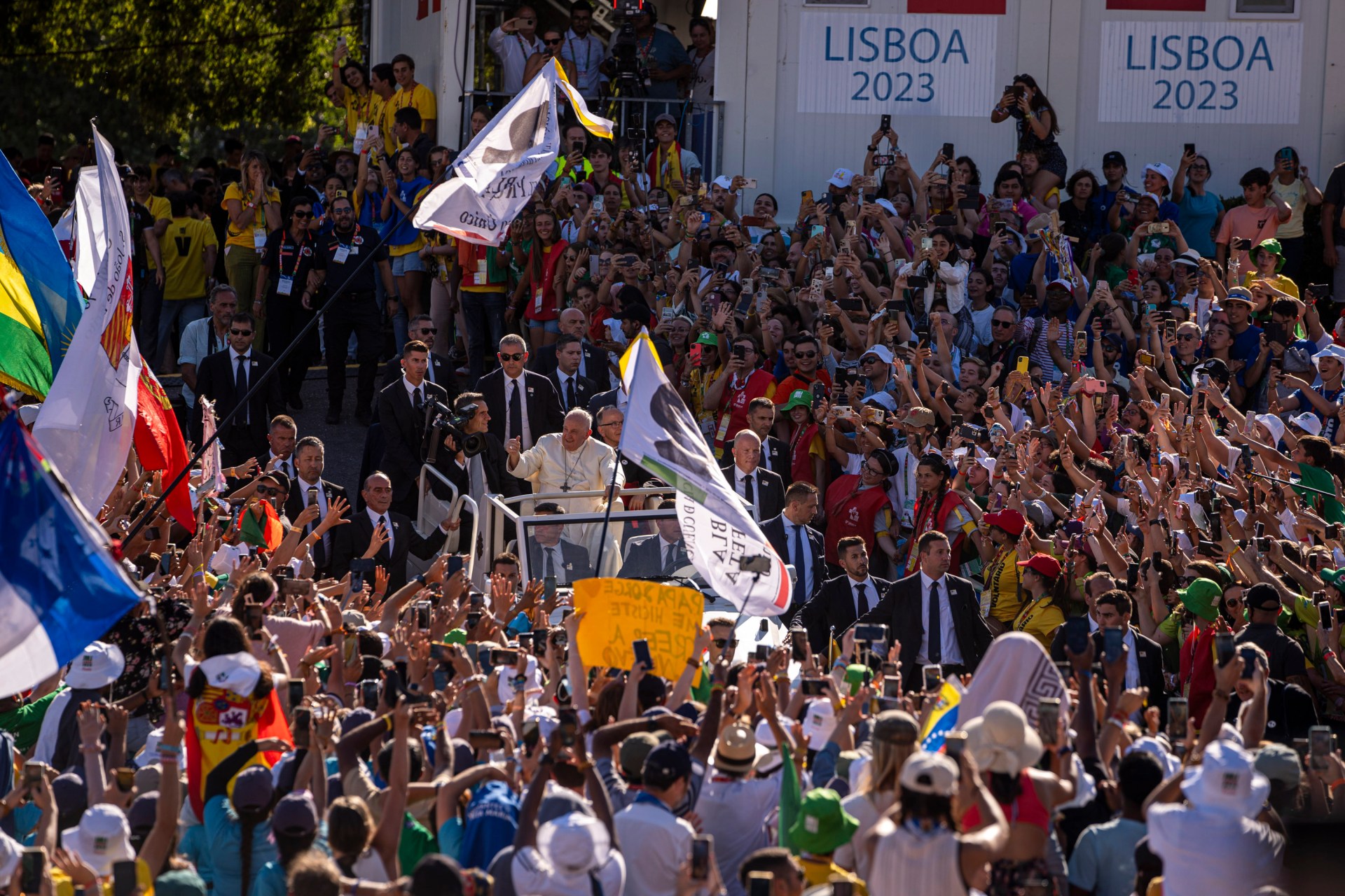 Stations of the Cross ceremony with young people in Edward VII Park, in Lisbon