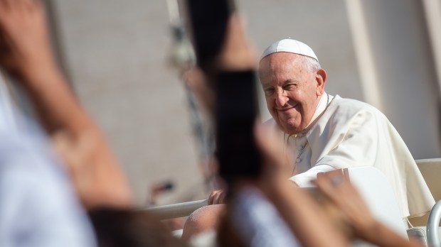 Pope Francis during his weekly general audience in Saint Peter's square at the Vatican