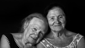 Portrait of two elderly sisters