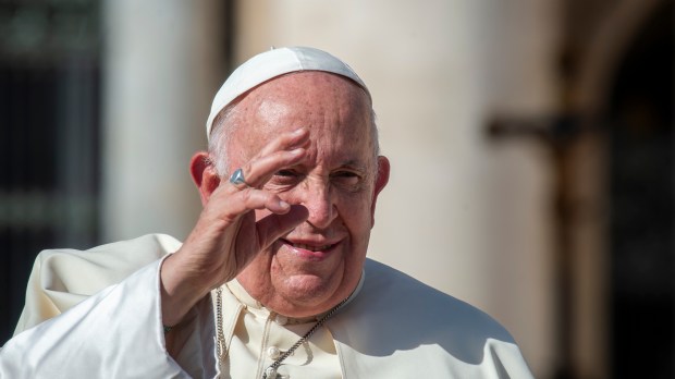 Pope Francis at the conclusion of his weekly general audience.