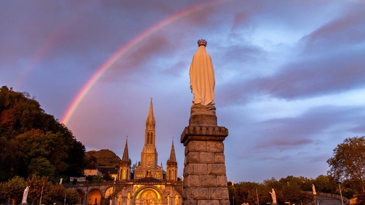 Lourdes, Vierge Marie, Sanctuaire, Grotte, arc-en-ciel, alliance, création