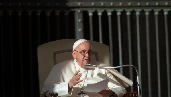 Pope Francis during his weekly general audience in St. Peter's square