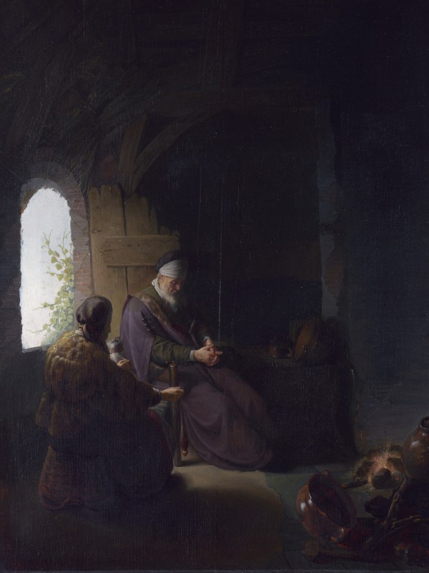 Tableau de Rembrandt représentant Tobie et Anne.