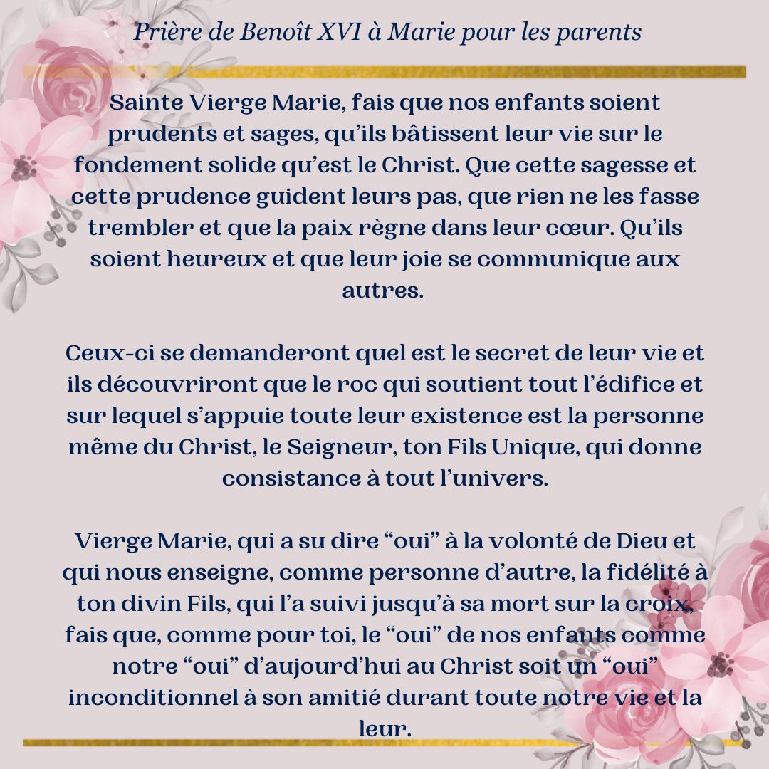 Prières des parents pour enfants