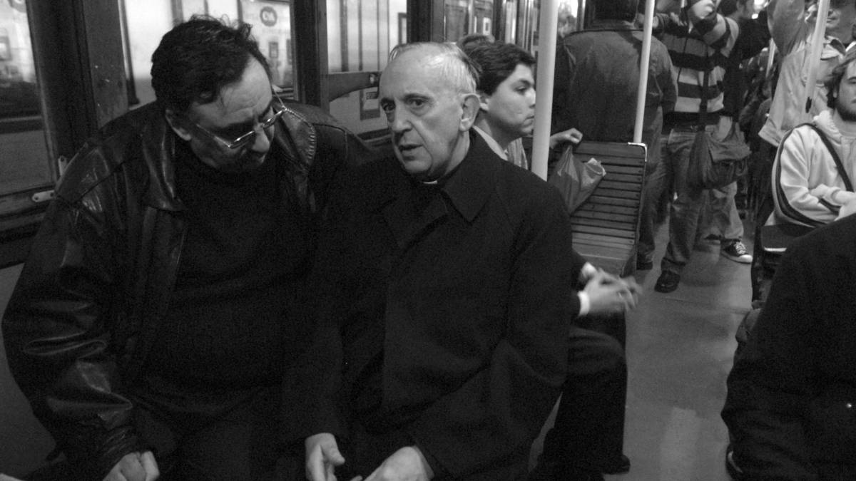 Cardinal Jorge Mario Bergoglio travels by subway in Buenos Aire