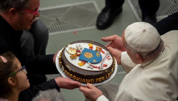Pope Francis during his weekly general audience in Paul VI Hall at the Vatican