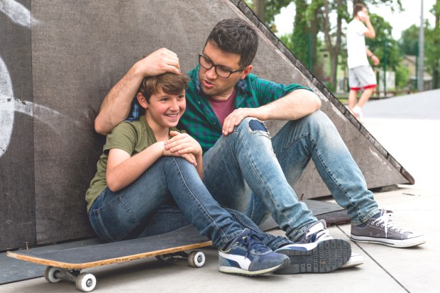 cool dad father adolescent boy son teen teenager