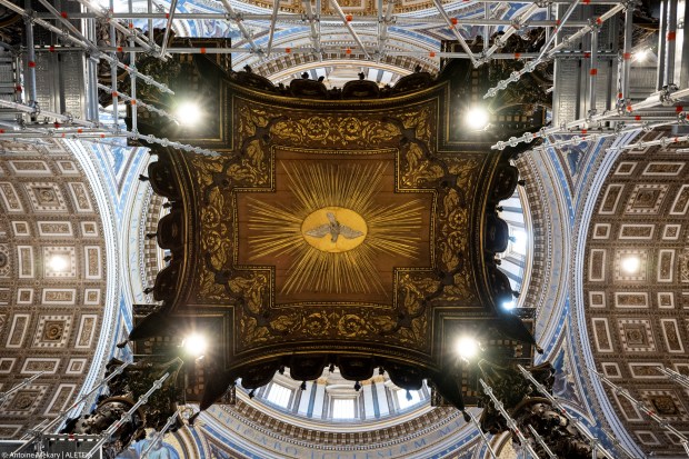 First Phase of the restoration works of the Baldacchino of St. Peter's Basilica
