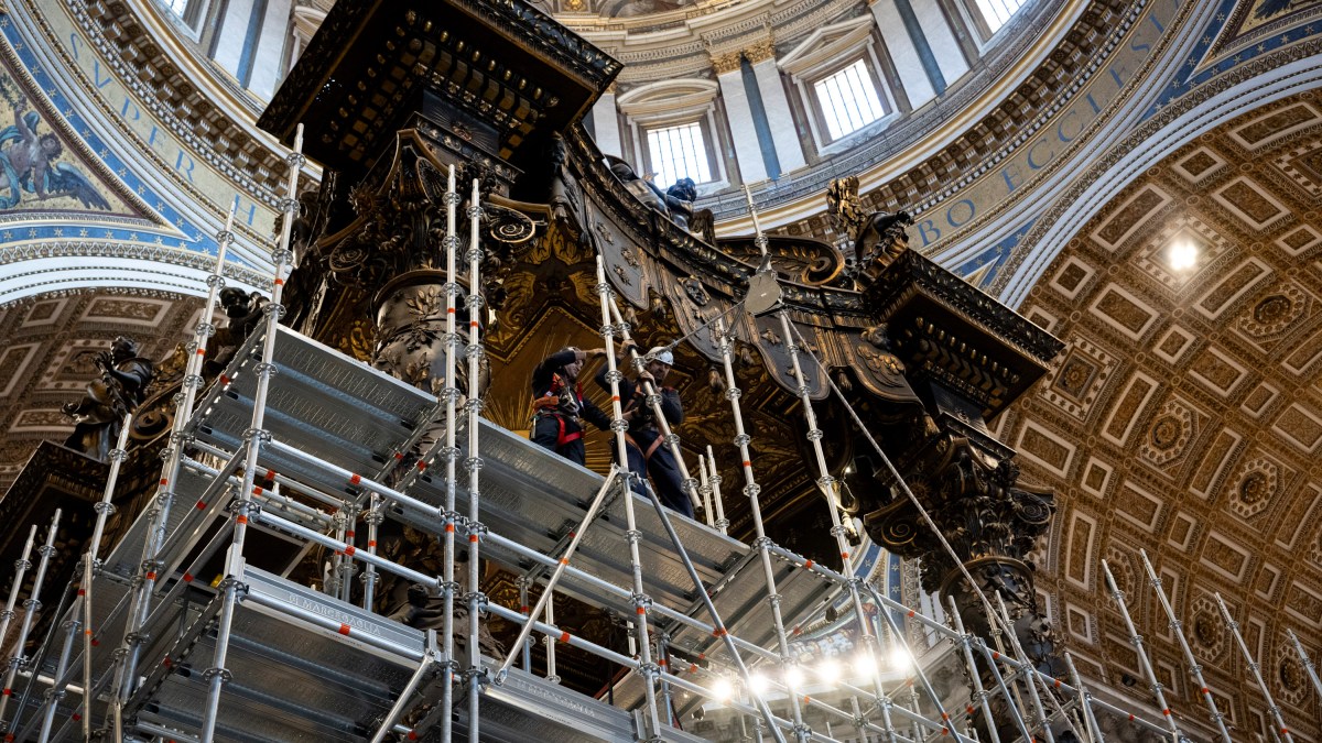 First Phase of the restoration works of the Baldacchino of St. Peter's Basilica