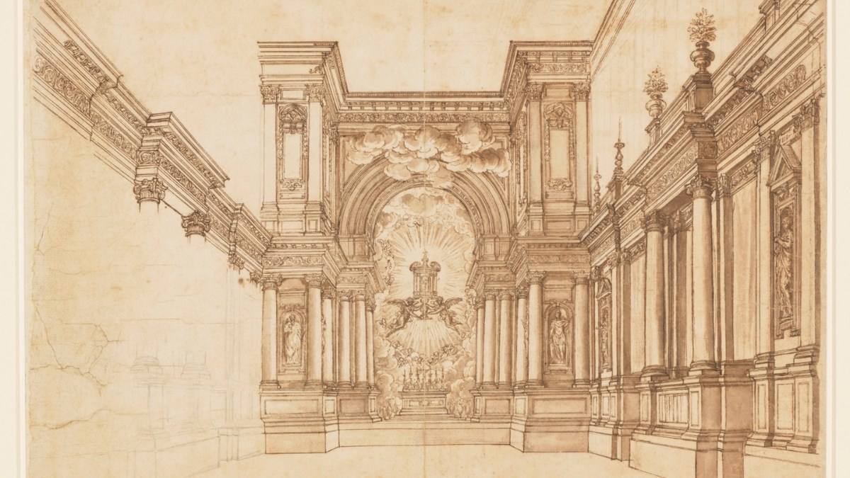 1 -F. Zuccari, dessin d'un appareil des Quarante-Heures,1540-1609
