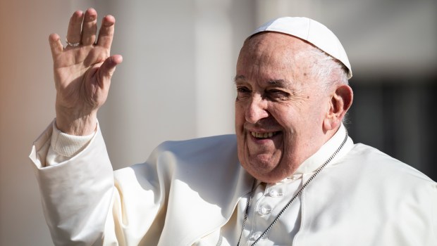 Pope Francis during his weekly general audience in St. Peter's square at the Vatican on April 17, 2024