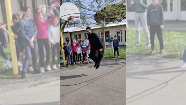 corde à sauter, prêtre, jeux, enfants, patronage
