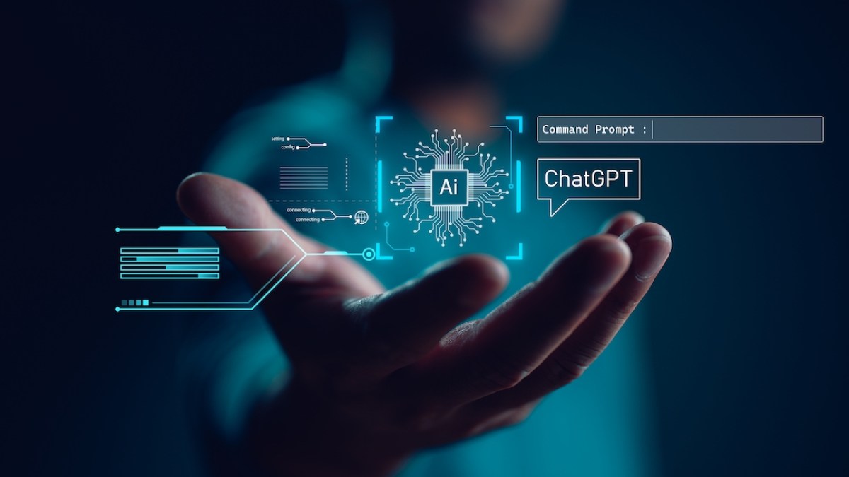 Man interacting with AI