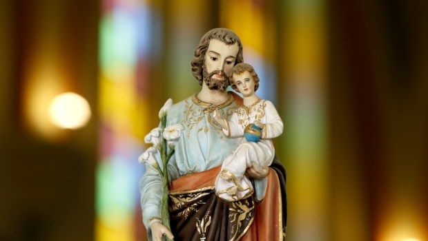Saint Joseph and baby Jesus of the Catholic Church