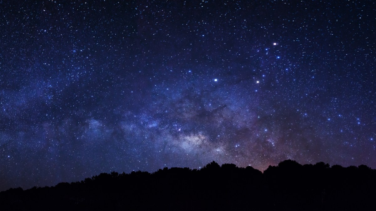 Panorama Milky way galaxy with stars and space dust in the universe