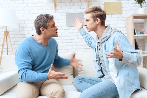 Angry teen and parent