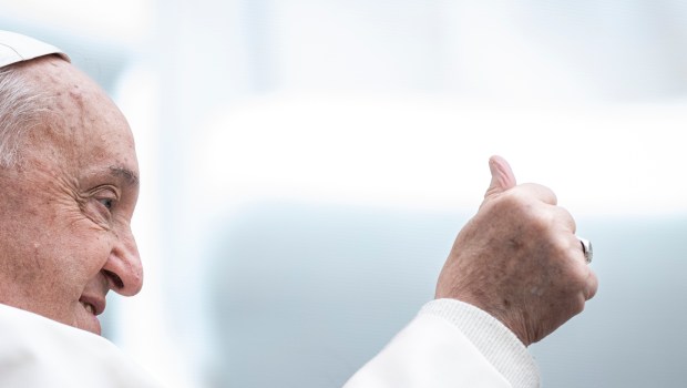 Pope Francis during his weekly general audience in St. Peter's square at the Vatican on November 20, 2024.
