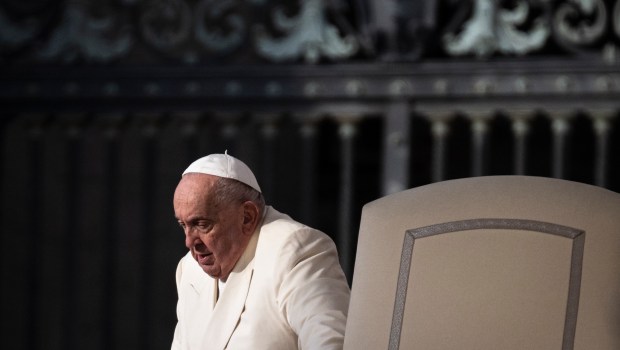 Pope Francis during his weekly general audience in St. Peter's square at the Vatican on November 13, 2024.