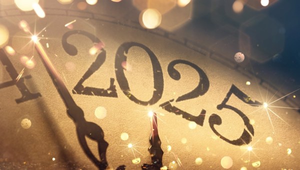 New Year's Eve 2025 Celebration background with gold glitter