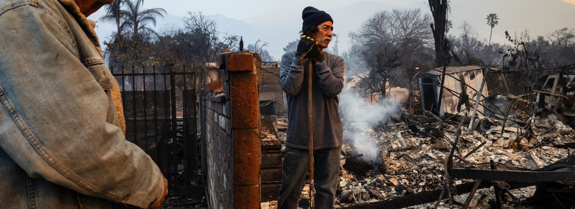 Houses destroyed by LA wildfires