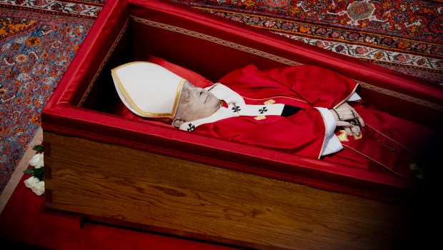 People pay their respects to late Pope Francis as he lies in state at St Peter's Basilica in The Vatican, on April 24, 2025.