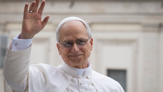 Pope Leo XIV during his first weekly General Audience in St. Peter’s Square, Vatican City, on May 21, 2025.