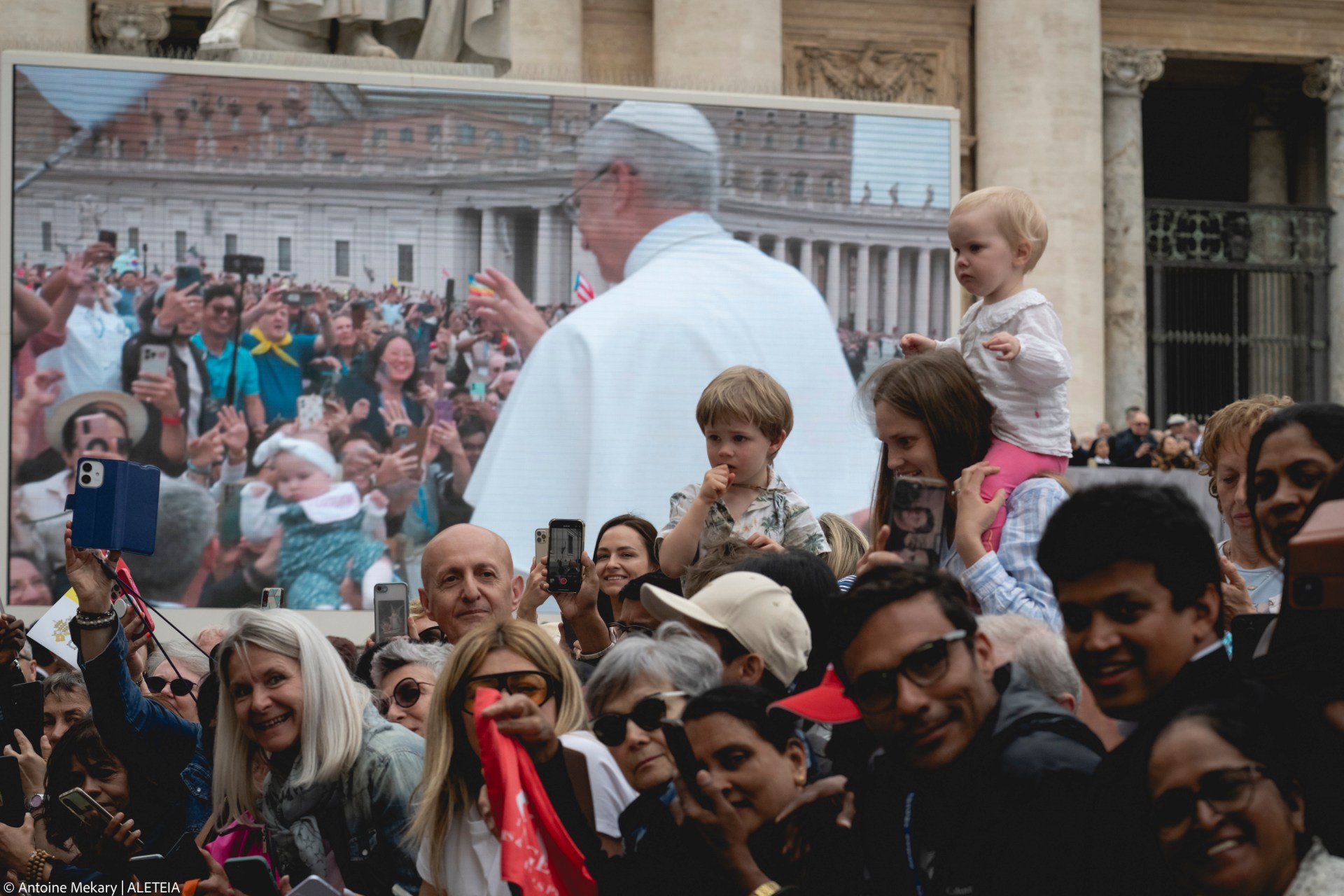Pope Leo XIV during his first weekly General Audience in St. Peter’s Square, Vatican City, on May 21, 2025.