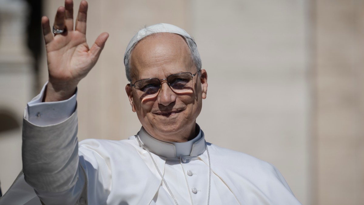 Pope Leo XIV during his weekly general audience at St Peter's Square at The Vatican, on May 28, 2025.