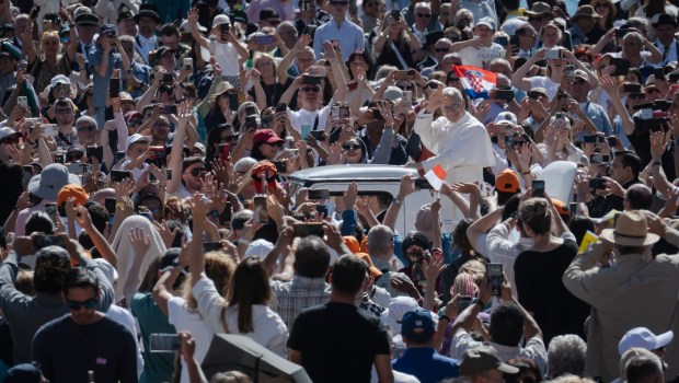 Pope Leo XIV during his weekly general audience at St Peter's Square at The Vatican, on May 28, 2025.