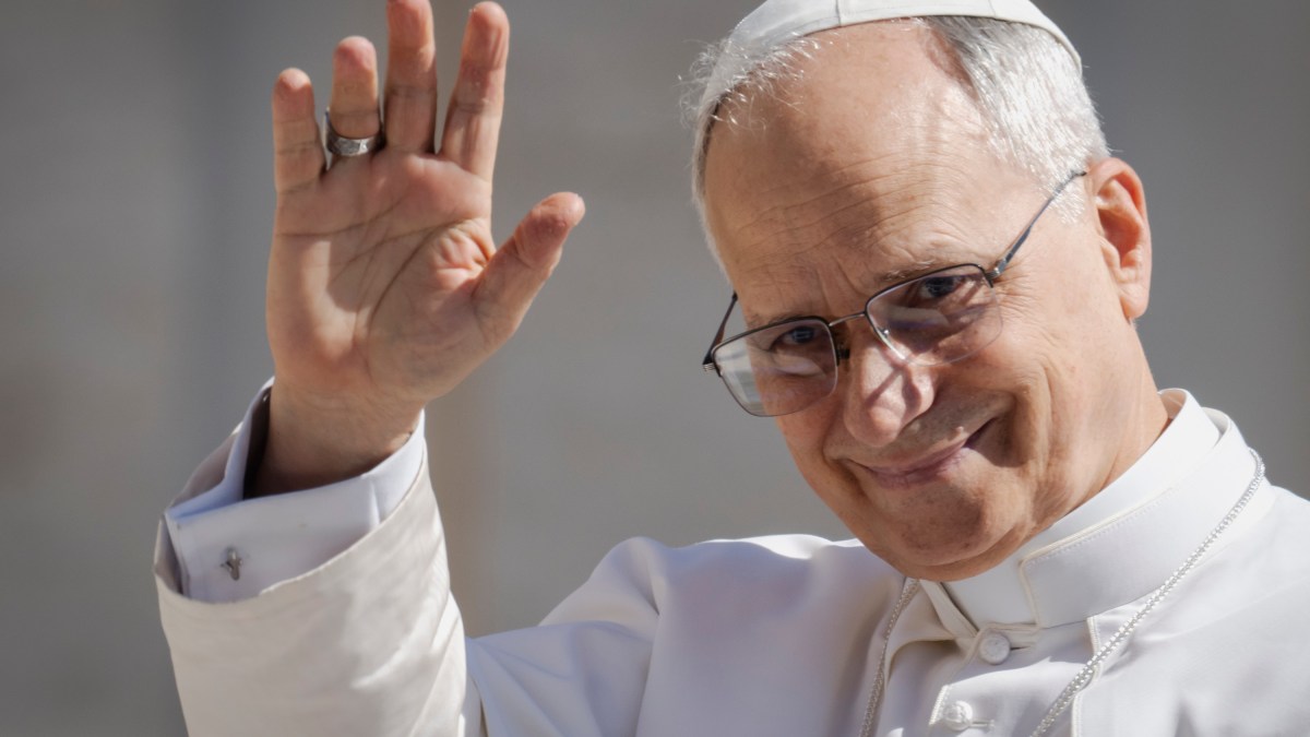 Pope Leo XIV during his weekly general audience at St Peter's Square at The Vatican, on May 28, 2025.