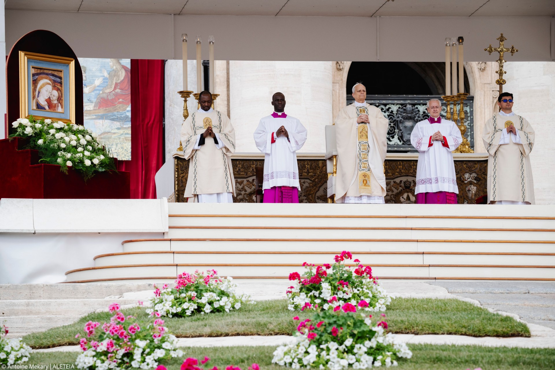 Pope Leo XIV leads a Holy Mass for the Beginning of his Pontificate, in St Peter's square in The Vatican on May 18, 2025.