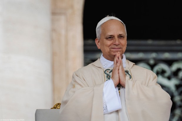 Pope Leo XIV leads a Holy Mass for the Beginning of his Pontificate, in St Peter's square in The Vatican on May 18, 2025.