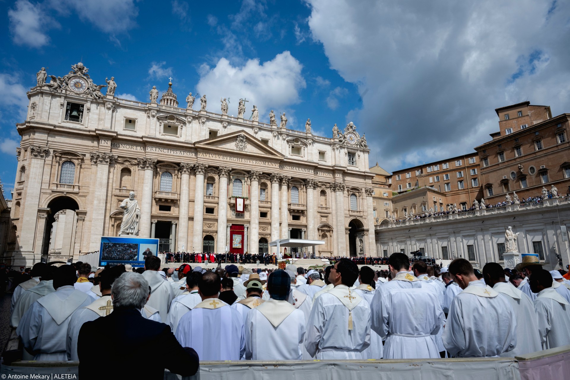 Pope Leo XIV leads a Holy Mass for the Beginning of his Pontificate, in St Peter's square in The Vatican on May 18, 2025.