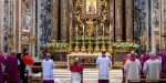 This photo taken and handout on May 25, 2025 by The Vatican Media shows Pope Leo XIV during his visit at St Mary Major in Rome.