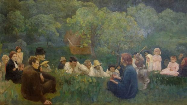 Le Sermon sur la montagne (1896). Károly_Ferenczy. Galerie nationale hongroise, Budapest